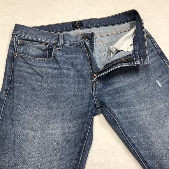 J CREW Jeans Men 31/30 (32x27 actual) DRIGGS Light Wash Whisker Denim Blue - Picture 4 of 16